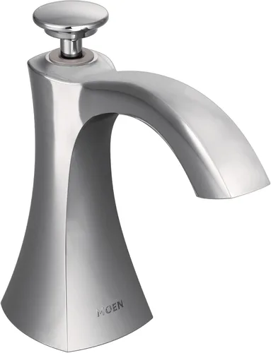 Moen S3948C Dispensador de jabón de cocina de transición montado en la cubierta con botella recargable sobre el fregadero, cromado