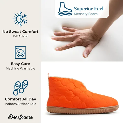 Miniatura 5 de Dearfoams Pantuflas tipo botín de calentamiento para interiores y exteriores para hombre