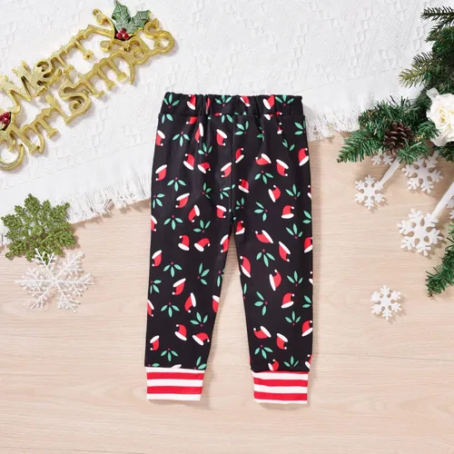 Miniatura 5 de Conjunto de ropa de Navidad con estampado de Papá Noel para niñas pequeñas, conjunto de ropa de Navidad de 3 piezas
