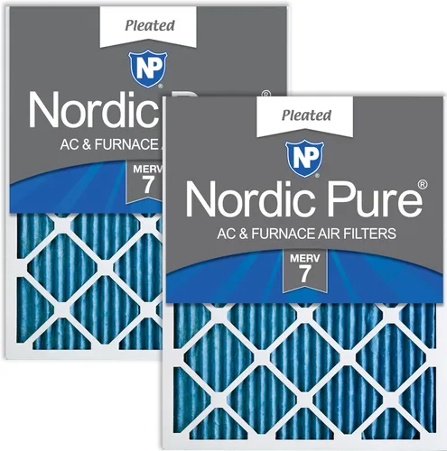 Nordic Pure 20 x 22 x 1 (tamaño real: 19 1/2 x 21 7/16 x 3/4) filtros plisados MERV 7 para horno de aire acondicionado, paquete de 2