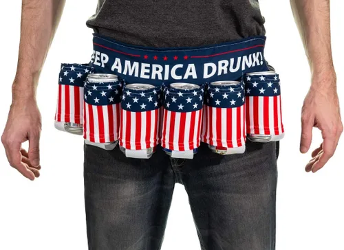 Miniatura 3 de Novedad USA Americana - Cinturón temático para sostener bebidas, cerveza