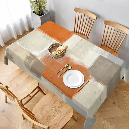 Miniatura 8 de Mantel rectangular de vaca, mantel de cuadros en estilo rústico, lavable, para decoración de cocina y comedor, 60x90 pulgadas