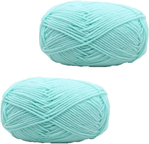 Miniatura 7 de 3.53 oz (2 rollos) Hilo de algodón de leche ecológico de algodón de ganchillo para tejer bufanda/hilo de ganchillo de lujo, cálido, suave, ligero, #1