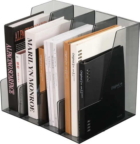 CiWiVOKi Organizador Vertical de Archivos, Organizador de Escritorio de PET y Contenedores de Almacenamiento para Revistas, Carpetas, Cuadernos,