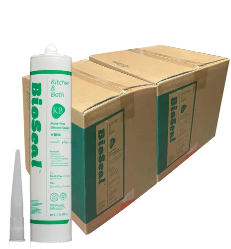 Miniatura 11 de White BioSeal - Sellador de silicona para cocina y baño, resistente al agua y de bajo olor, cartucho de 10.1 onzas, color blanco (paquete de 10)