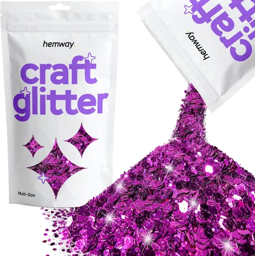 Miniatura 25 de Hemway Craft Glitter - Rojo Copos de lentejuelas metálicas de varios tamaños para manualidades de resina y epoxi Suministros para vasos