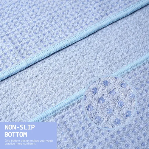 Miniatura 3 de Eunzel Paquete de 2 toallas de yoga caliente, toalla antideslizante para esterilla de yoga con puntos de agarre Stickyfiber toalla absorbente