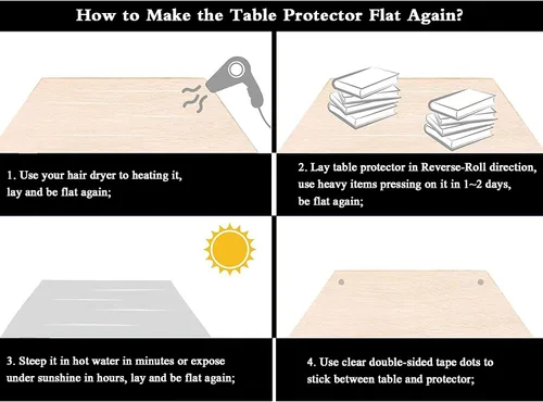 Miniatura 7 de Protector de mantel de varios tamaños, cubierta de plástico rectangular transparente de PVC, fácil de limpiar, impermeable, lavable, para mesas