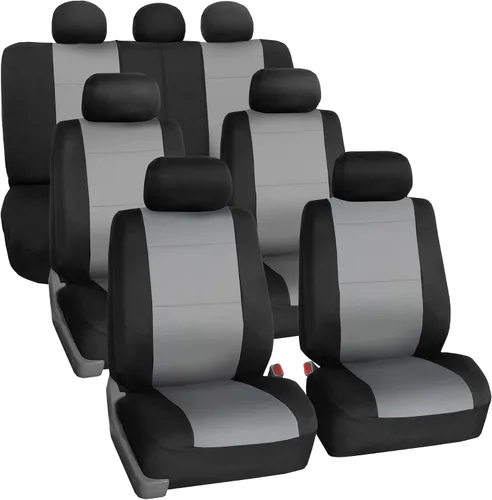 Miniatura 13 de FH Group Juego completo de fundas de neopreno impermeables para asiento de automóvil, de tres filas y 7 plazas, listas para bolsa de aire