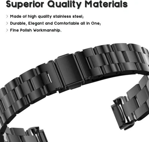 Miniatura 6 de Correa de reloj de metal compatible con Fitbit Inspire 3 de acero inoxidable, repuesto para reloj inteligente Inspire3, accesorio para mujeres