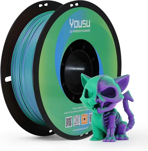 Miniatura 21 de Yousu filamento PVA de 1.75mm, filamento de soporte soluble en agua para impresora 3D, 0.5kg, PVA natural, se ablanda en temperatura de agua