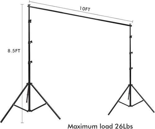 Miniatura 3 de HYJ-INC Kit de iluminación de paraguas para fotografía con bombilla LED de 85w, kit de fondo de muselina (blanco y negro), fondo, clips