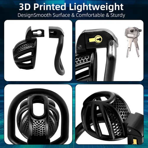 Miniatura 4 de Dispositivo de Castidad Masculina Jaula para Pene - Jaula de Castidad para Hombre Ejercicio de Pene Equipo de Bondage Impreso en 3D Ligero Juguete