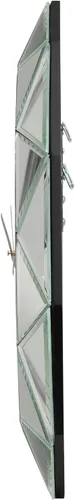 Miniatura 7 de SHYFOY Reloj de pared decorativo, reloj grande de 24 pulgadas con espejo para pared, reloj moderno de plata con movimiento silencioso, relojes