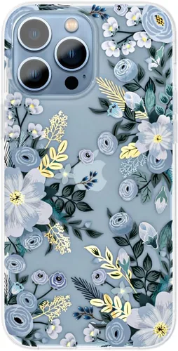 Miniatura 7 de SCORPIFY Funda para iPhone 15 Pro Max con diseño floral de Nemophila azul, bonita funda transparente para teléfono para mujeres y niñas