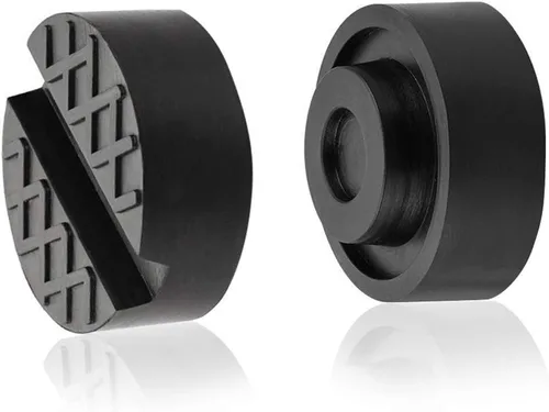 Jack Pads - Adaptador de goma universal para el suelo de la carretilla de goma para el lado de soldadura por pellizcos (paquete de 2)