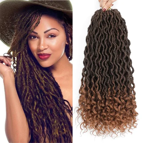 Karida Rastas de cabello sintético de ganchillo de 18 pulgadas, 8 paquetes de cabello de ganchillo preanudado de diosa, rastas sintéticas onduladas