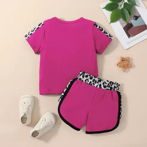 Miniatura 10 de Ropa de verano para niña, camiseta de manga corta para bebé, pantalones cortos, estampado de leopardo, camuflaje, de 18 meses a 6 años