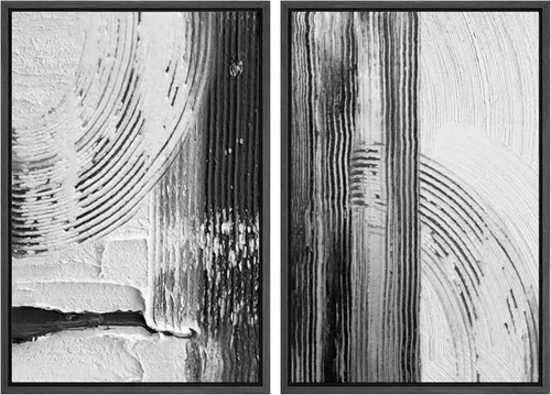 Miniatura 48 de SIGNWIN Lienzo enmarcado para pared, ilustraciones abstractas texturizadas en tonos beige terrosos, arte moderno, decorativo, contemporáneo
