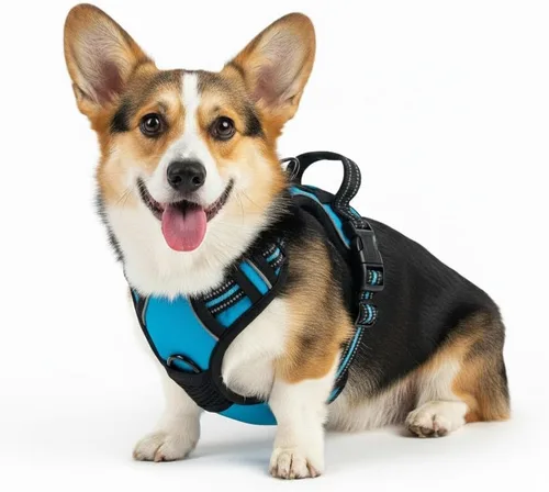 Miniatura 14 de Arnés para perro sin tirones, chaleco táctico verde XL, arnés extra grande de nailon 900D resistente con asas de fácil control, chaleco acolchado