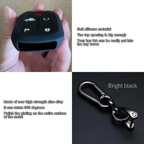 Miniatura 5 de TANDRIVE 2 fundas de silicona para llavero inteligente para Chevy Silverado y GMC Sierra 1500 2500HD 3500HD, protector remoto
