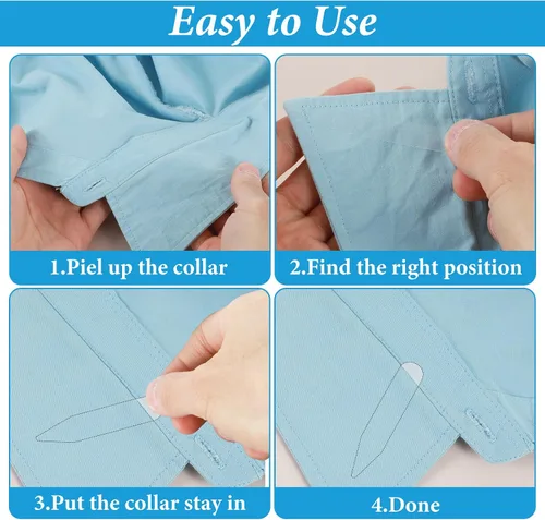 Miniatura 4 de Tyqour 100 piezas de cuello de camisa, inserciones de cuello para camisas de vestir de hombre, el cuello de PVC transparente para hombre se mantiene