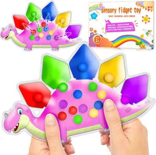 Miniatura 10 de Juguete sensorial de dinosaurio para clasificar el color, juguetes de viaje para niños pequeños de 1 a 3 años, juguete de viaje por carretera 1