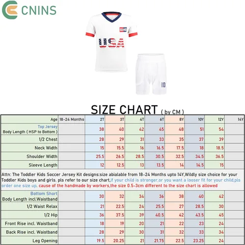 Miniatura 94 de Cnins Camisetas de entrenamiento de fútbol para niños de 2 a 14 años, trajes de práctica para niños y niñas con colores del equipo nacional