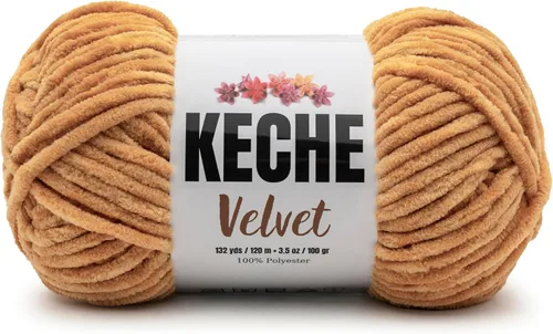 Miniatura 144 de Keche Hilo de terciopelo para ganchillo, manta de felpilla suave, voluminosa, hilo amigurumi, 3.53 oz (132 yardas), color azul bebé
