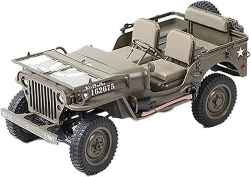 Miniatura 7 de Fms 1/6 1941 MB Scaler RC mini Jeep RC Truck MB Scaler 4x4 Grado Hobby RC Rock Crawler con escobillas RC Ejército Militar para Adultos, RS (1/6)