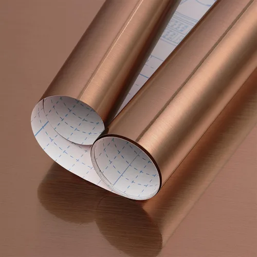 Miniatura 10 de Hopepak Papel tapiz dorado para despegar y pegar, papel de contacto dorado metálico, acero inoxidable, impermeable, para decoración de gabinetes