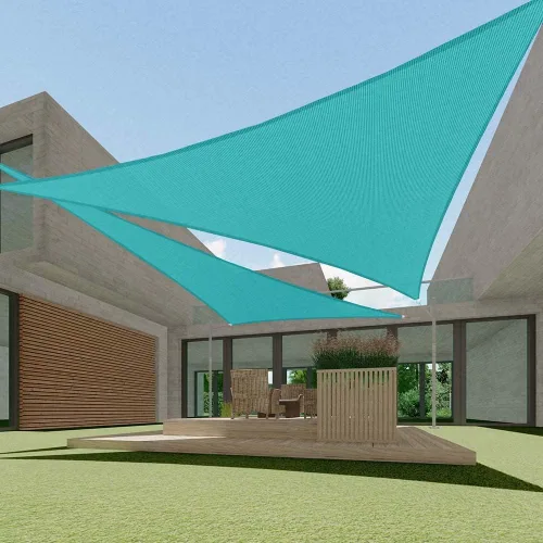 Miniatura 18 de ECOOPTS Toldo Vela Triangular de HDPE de 12'x12'x12' para Sombra Solar, Toldo para Patio Exterior Pérgola, Tela de Cobertura que Bloquea 95% UV Beige
