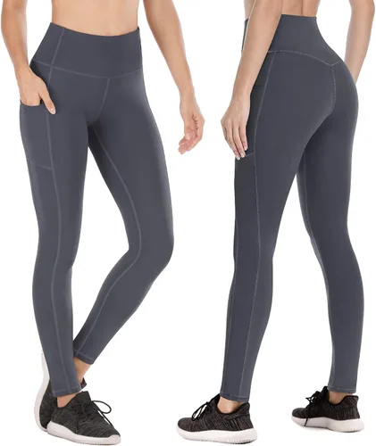 Miniatura 3 de Heathyoga - Leggings con forro de vellón y bolsillos para mujer, leggings térmicos, pantalones de yoga cálidos de cintura alta para mujer