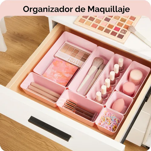 Miniatura 4 de Vtopmart - Juego de 25 organizadores de cajones de plástico, 4 tamaños versátiles, charolas organizadoras de baño y tocador, cajas de almacenamiento
