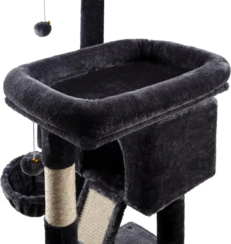 Miniatura 9 de MUTICOR Árbol para gatos de 66 pulgadas de varios niveles, grande, para interiores, con felinos grandes/perchas de felpa Gris oscuro