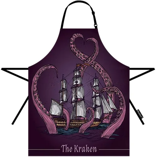 Miniatura 25 de Moslion Apron 31x27 Inch Kitchen Chef Waitress Cook Aprons Bib with Adjustable Neck for Women Men