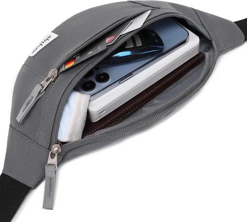Miniatura 6 de Abshoo Riñonera cruzada para hombre para mujer, bolsa de viaje para senderismo, correr, riñonera, Gris
