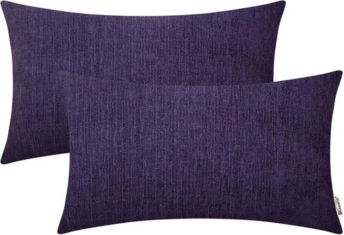 Miniatura 89 de BRAWARM Fundas de almohada 40x40 cm - Paquete de 2 fundas de almohada de chenilla negra, fundas de almohada de chenilla suave teñida sólida