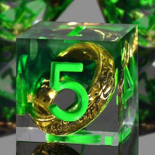 Miniatura 9 de FONVGOGO Dados Ojo de Dragón para Mazmorras y Dragones, Juego de Dados de Resina de Borde Afilado con Núcleo Líquido D&D Dados Poliédricos del Ojo