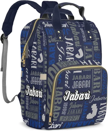 Miniatura 12 de Bolsas de bebé con nombre personalizado, mochila de nylon personalizada para bebé niño mamá, gran capacidad, impermeable, multifuncional, correas