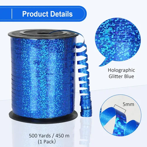 Miniatura 5 de Cinta rizadora azul, cinta azul de 500 yardas, cinta rizadora para envolver regalos, cinta de globos, cuerda de globos, cinta rizada, cinta fina