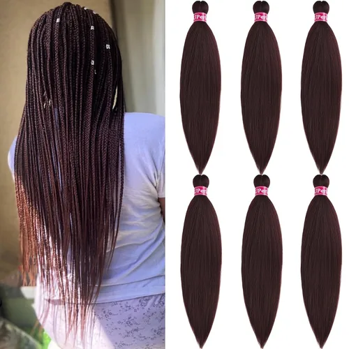 Miniatura 9 de Black Braiding Hair Pre Stretched 16 Inch Black Hair Extensions For Braiding Hypoallergenic Pre-stretched Braiding Hair Natural Knotless Crochet