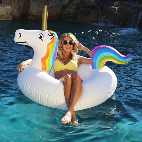 Miniatura 2 de GoFloats Flotador de piscina de unicornio para fiesta, balsas inflables, adultos y niños