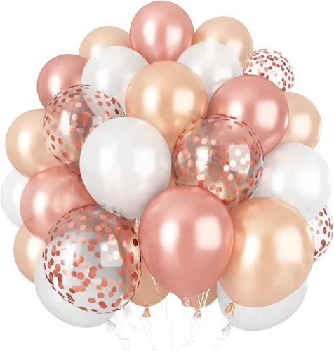 Miniatura 23 de Globos negros dorados, paquete de 60 globos de látex de 12 pulgadas negros metálicos cromados dorados con globo de confeti dorado para hombres