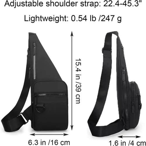 Miniatura 6 de Bolso bandolera delgado cruzado en el pecho, mochila de hombro antirladrón, bolsa de bolsillo personal, riñonera para viajes y deportes