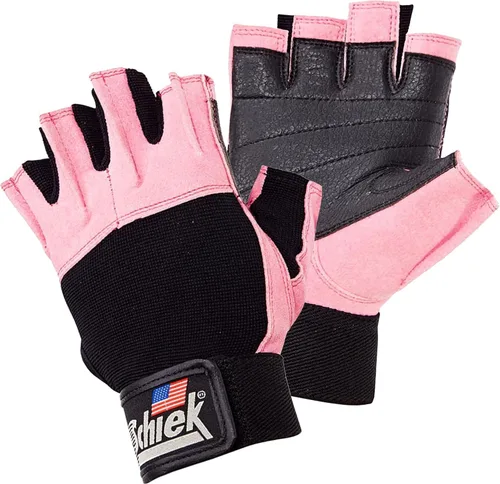 Schiek Sports 520 - Guantes de levantamiento de pesas sin dedos para mujer Rosa
