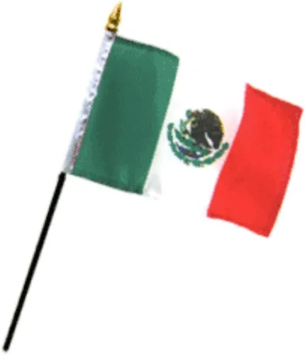 Miniatura 2 de Bandera de escritorio de México de 4 x 6 pulgadas (sin base) (1 bandera)