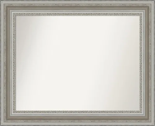 Miniatura 63 de Amanti Art Espejo de baño plateado para sobre el fregadero, 26 x 26 pulgadas, espejo cuadrado de plata antigua, marco de madera tradicional mediano
