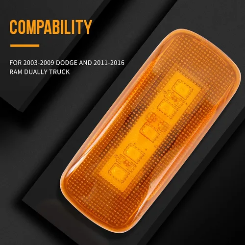 Miniatura 2 de HUSUKU 4 piezas de luces LED de marcador lateral para cama doble para Dodge Ram 2500 3500 2010-2017 (2x ámbar, 2x rojo)