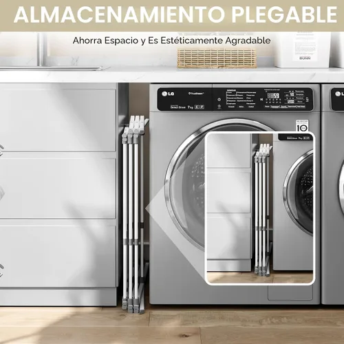 Miniatura 4 de APEXCHASER Estante de secado de ropa, plegable y extensible con tamaño ajustable (14.57 a 35.43 pulgadas de ancho), marco resistente al óxido